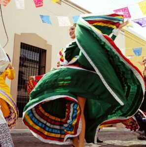 Young woman dressed traditional for a Mexican festival
