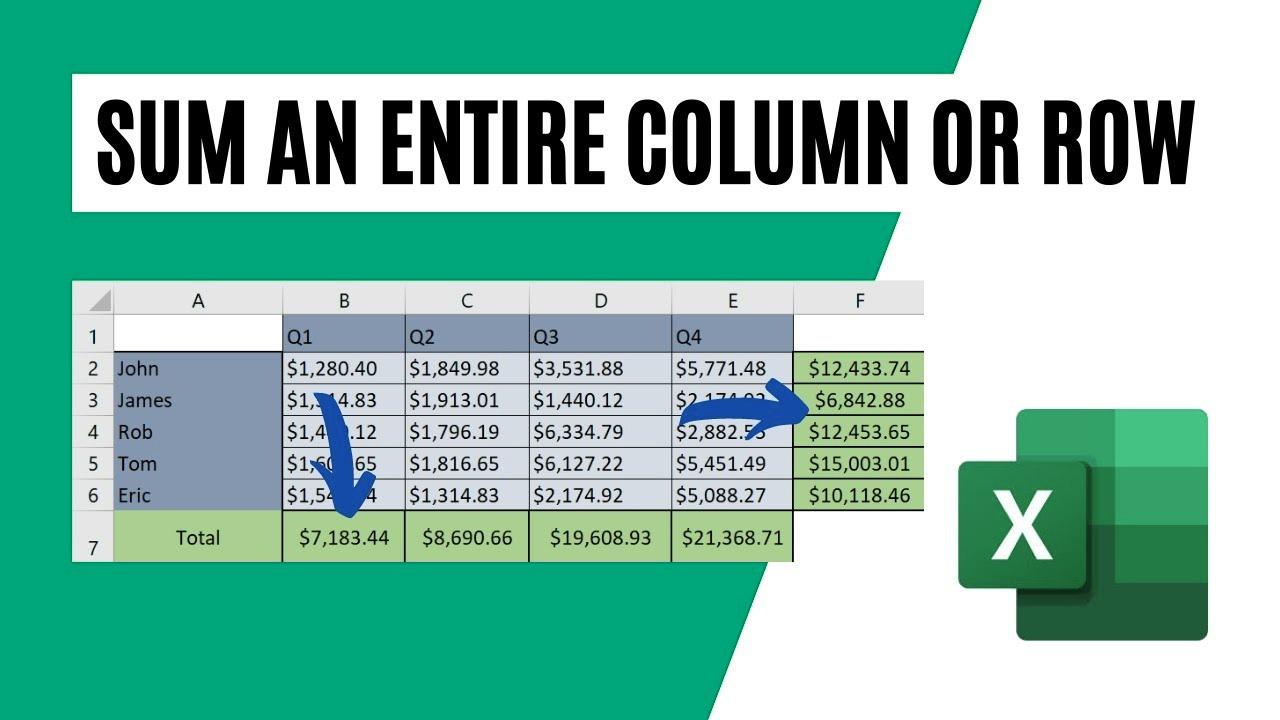 How to SUM in Microsoft Excel
