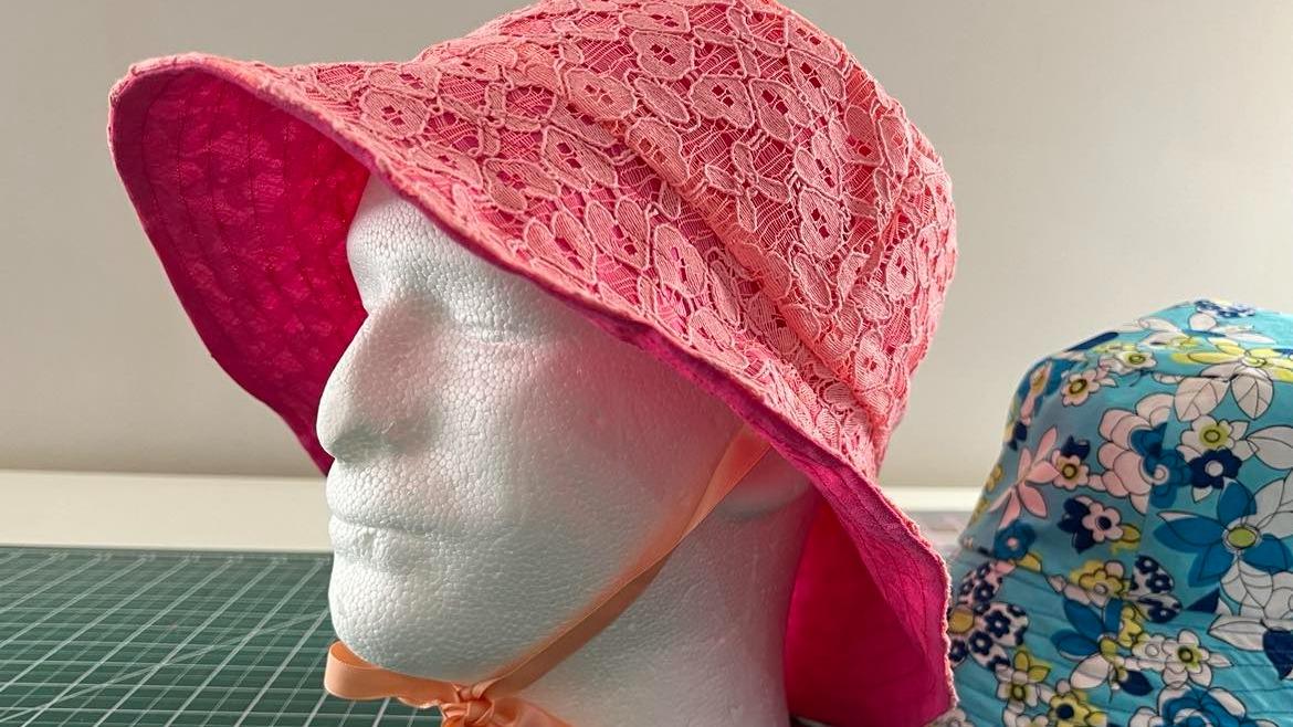 Bucket Hat, Linen and Lace Fabric