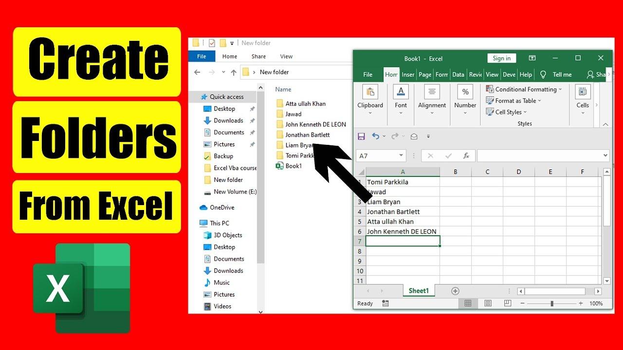 How to Create Folders for the List of Names using Microsoft Excel